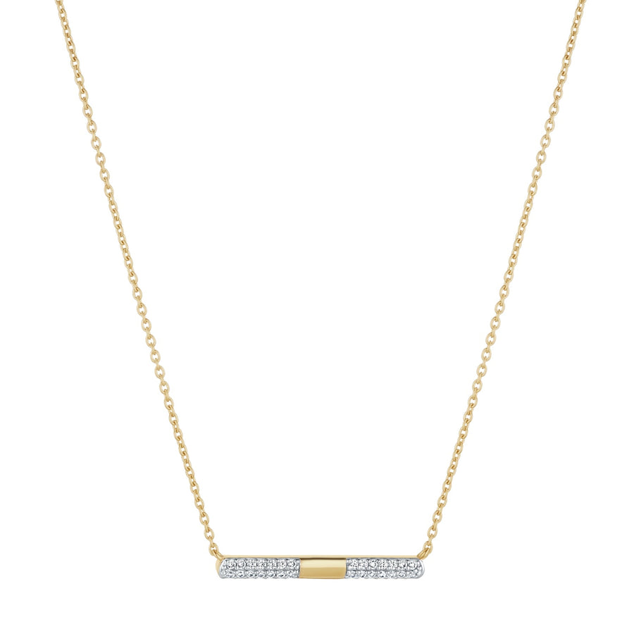 9ct Gold Cz Bar Necklace