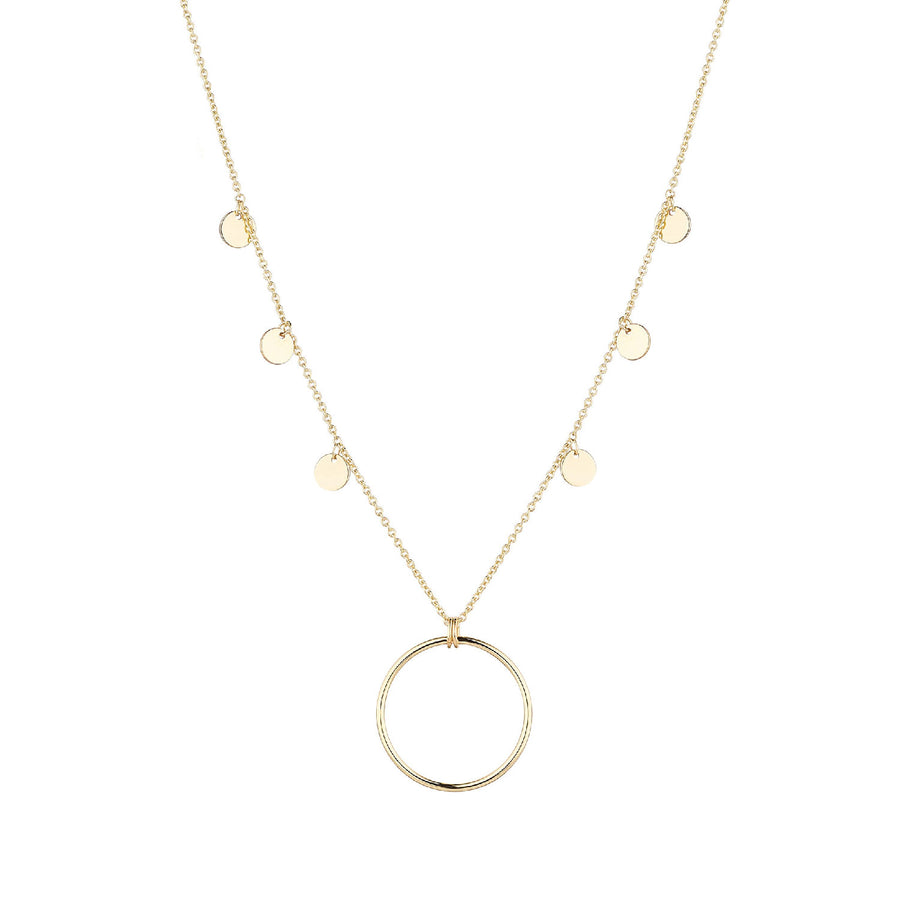9ct Gold Circle & Discs Necklace