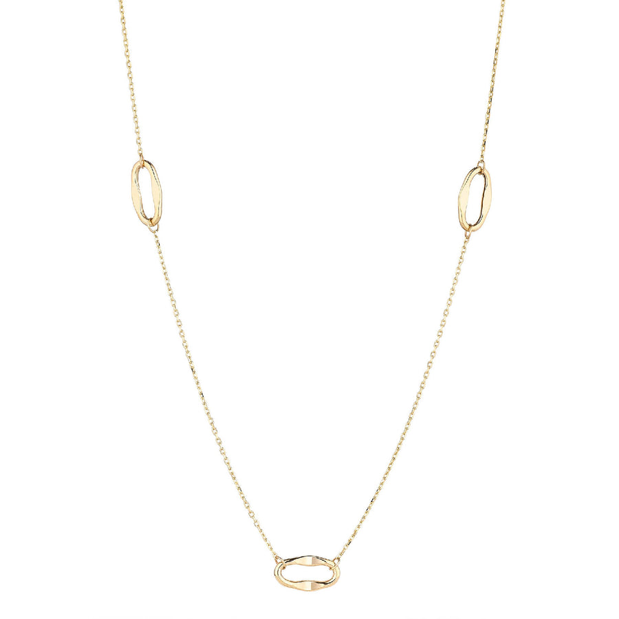 9ct Gold Open Oval Necklace