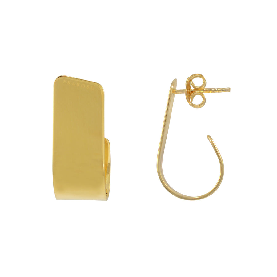 Fraboso - wide Curl Earrings Yellow