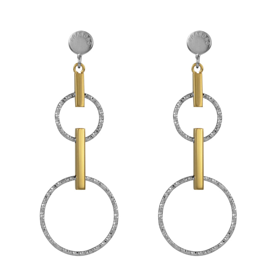 Fraboso - Yellow Bar & Circle Drop Earrings