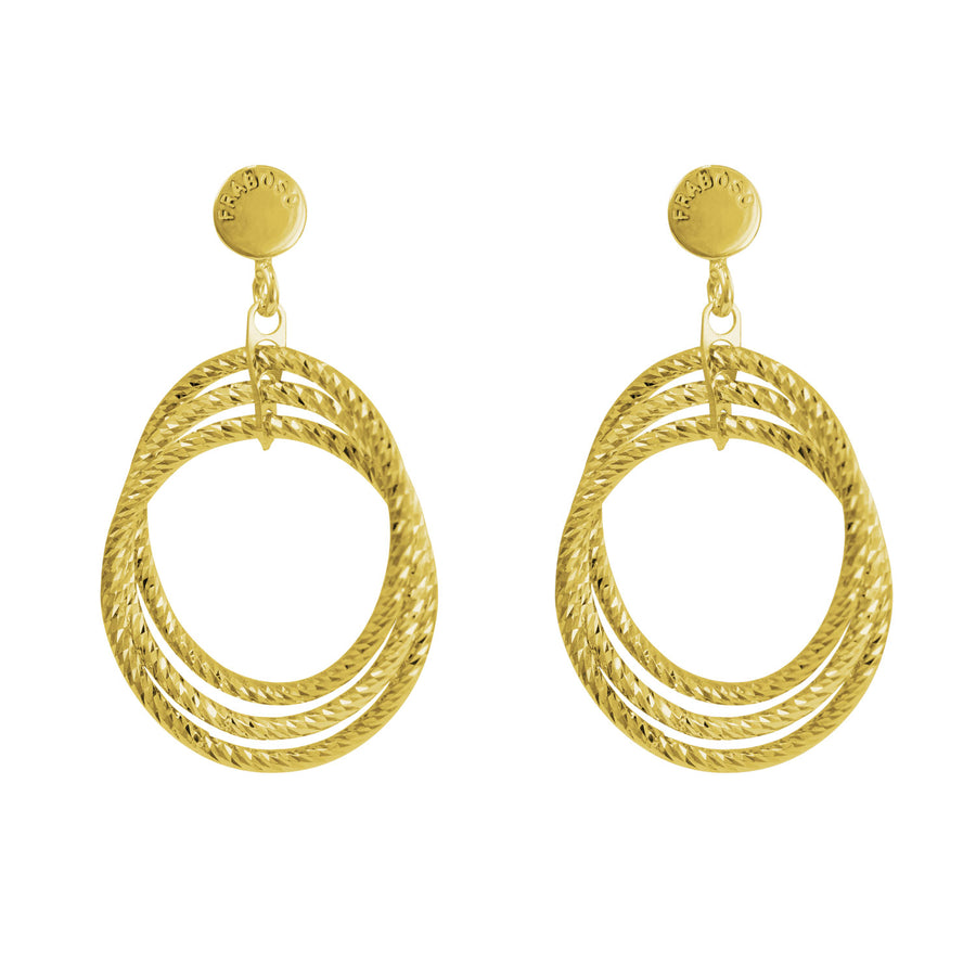 Fraboso - 3 Circle Drop Earrings Yellow