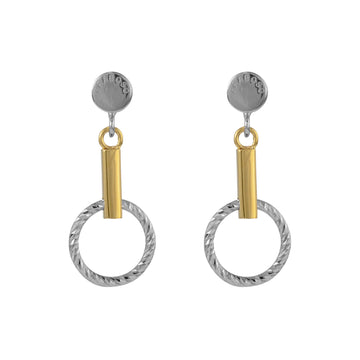 Fraboso - Yellow Bar & Circle Drop Earrings