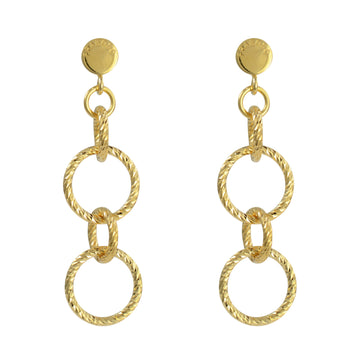 Fraboso - 4 Circle Drop Earrings Yellow