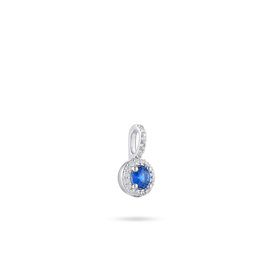 Gisser - Silver Blue CZ Halo pendant