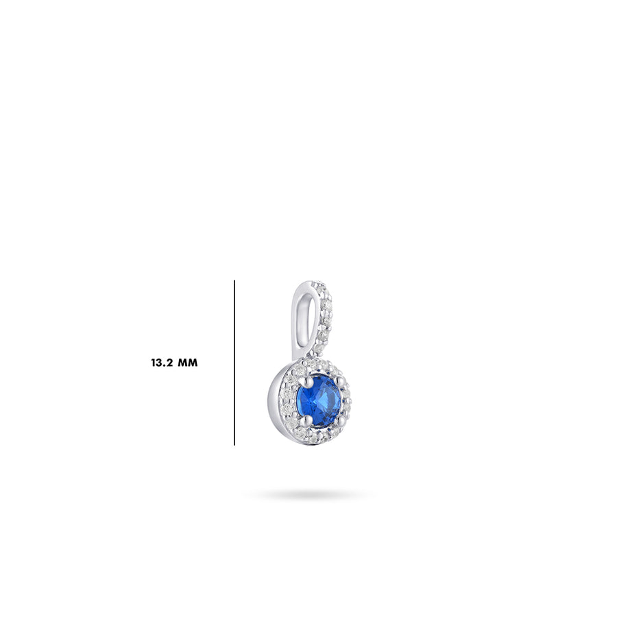 Gisser - Silver Blue CZ Halo pendant