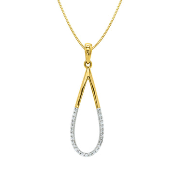 14ct Diamond Pear Drop Pendant