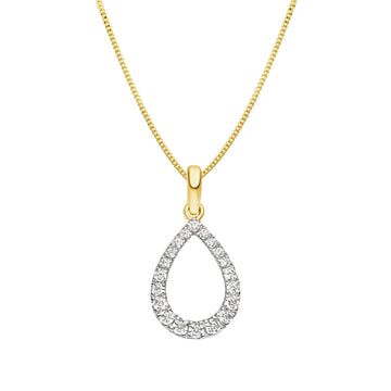14ct Diamond Pear Drop Cluster Pendant