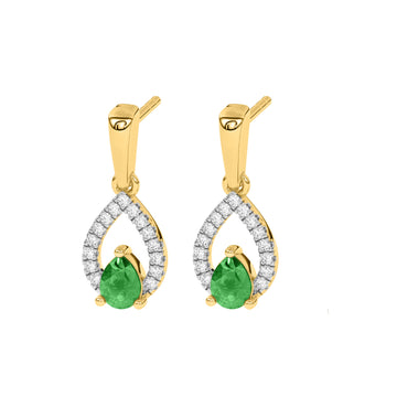 Emerald  & Diamond Drop Earrings