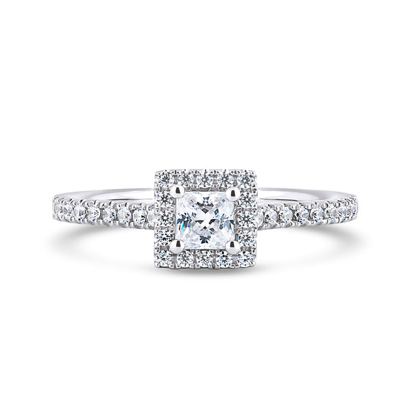 Princess Cut Diamond Cluster Ring