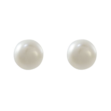 Silver Pearl Stud Earrings 12mm