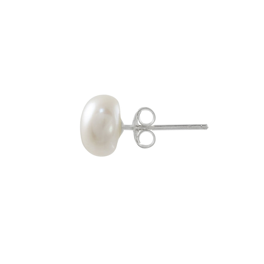 Silver Pearl Stud Earrings 8mm