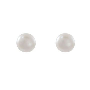 Silver Pearl Stud Earrings 8mm