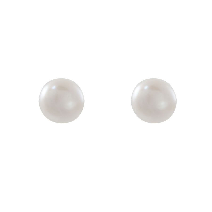 Silver Pearl Stud Earrings 8mm