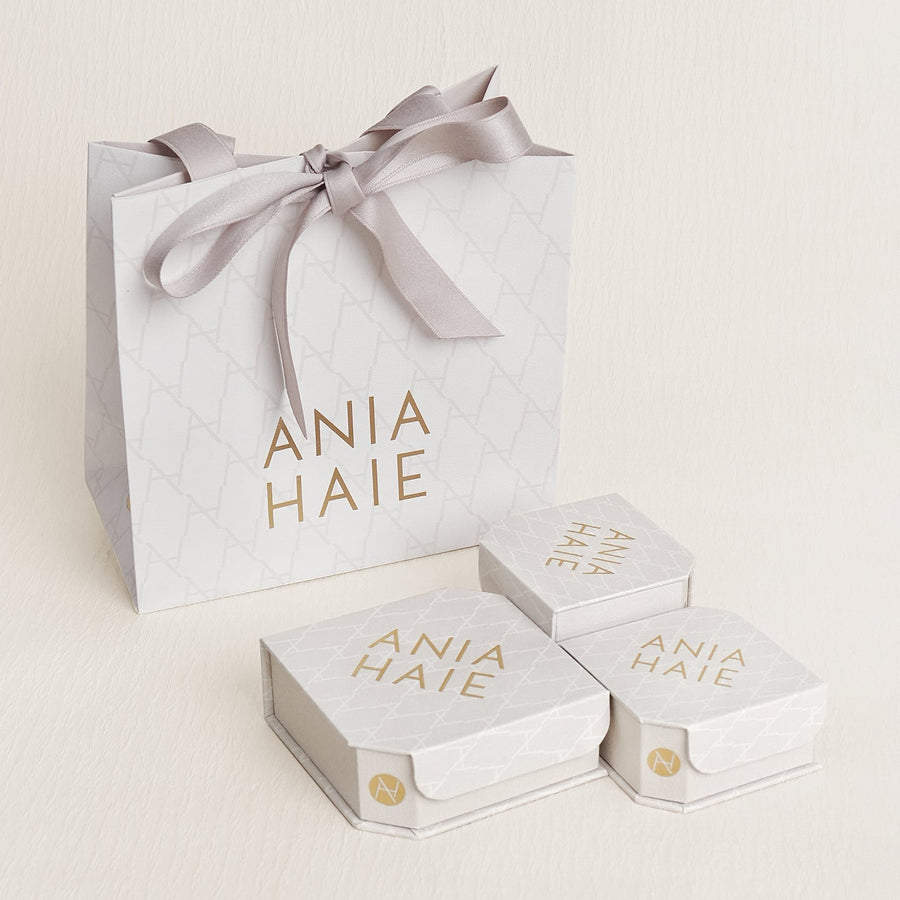 Ania Haie - Silver Sparkling Shield Huggie Hoop Earrings