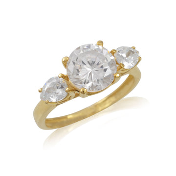 9ct Gold 3 Stone Cz Ring