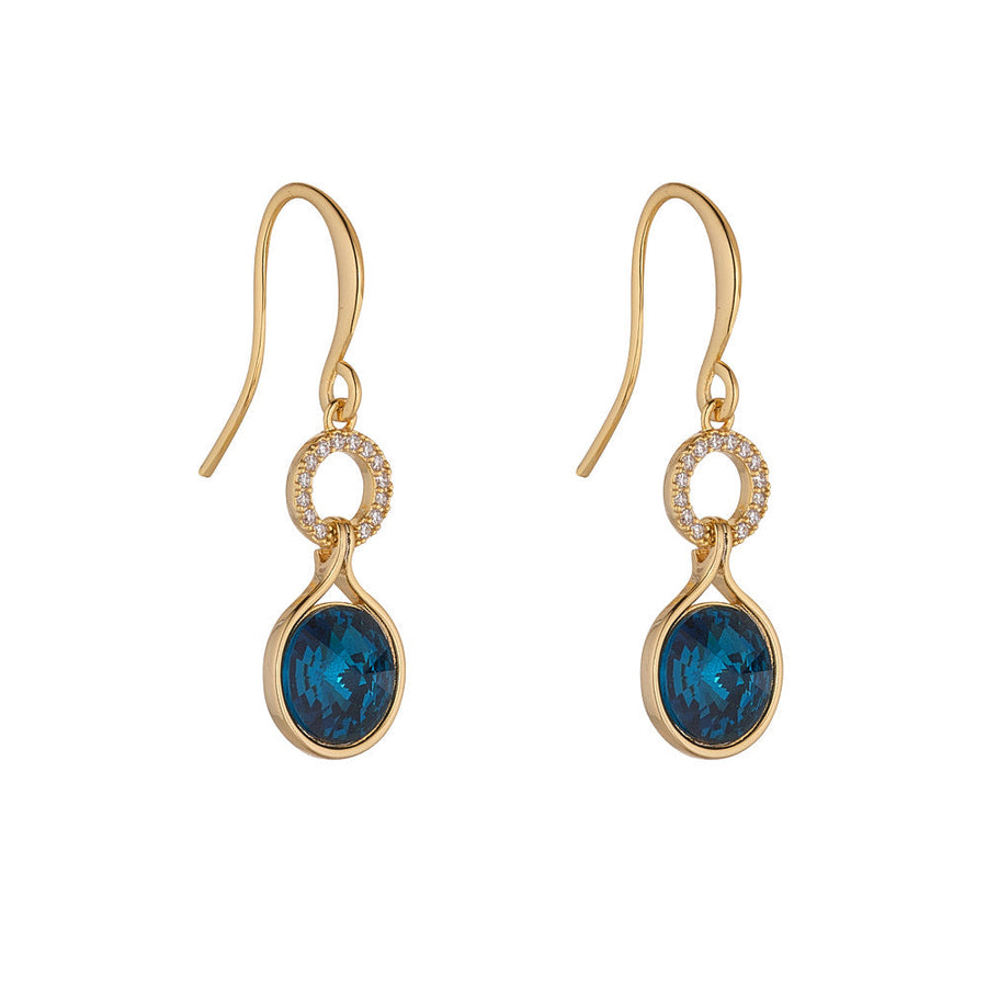 Knight & Day - Crystal & Sapphire Drop Earrings
