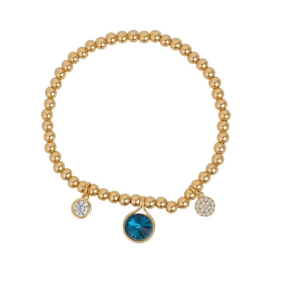 Knight & Day - Crystal & Sapphire Beaded Bracelet