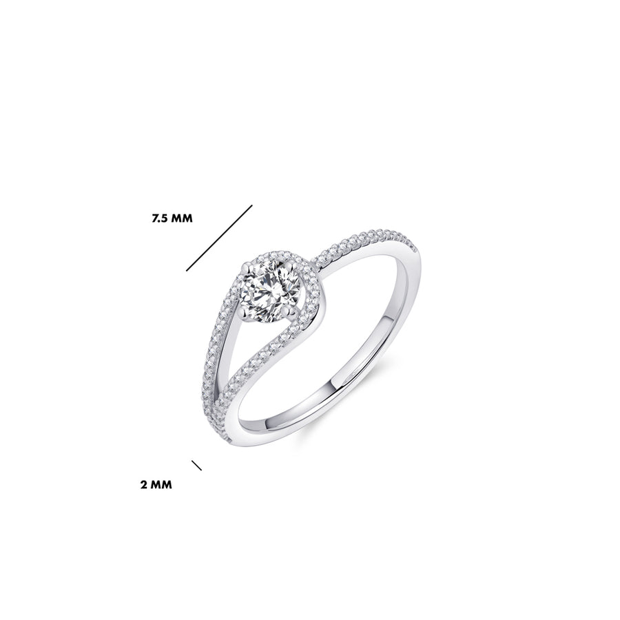 Gisser - Silver CZ Wrap Ring