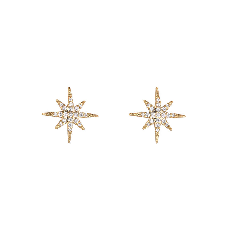Knight & Day - white CZ Star Earrings