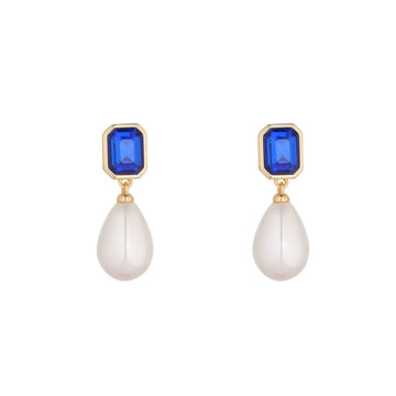 Knight & Day - Pearl & Sapphire Earrings