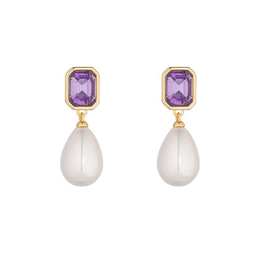 Knight & Day - Pearl & Amethyst Earrings