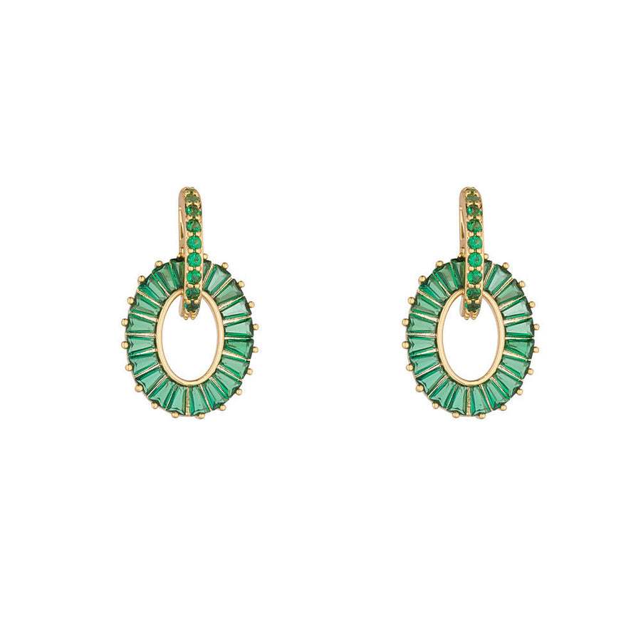 Knight & Day - Emerald Baguette Earrings