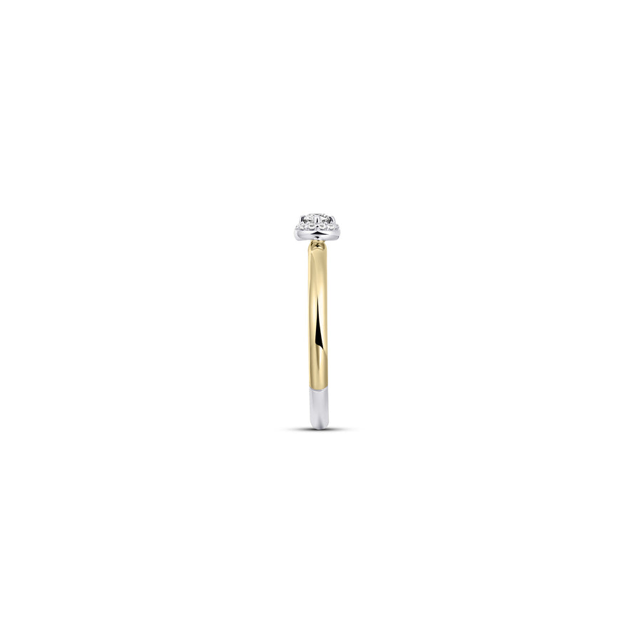 Gisser - Gold Plated CZ Halo Stackable Ring