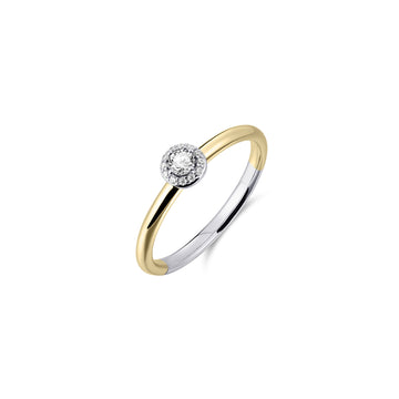 Gisser - Gold Plated CZ Halo Stackable Ring