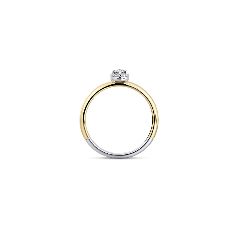 Gisser - Gold Plated CZ Halo Stackable Ring