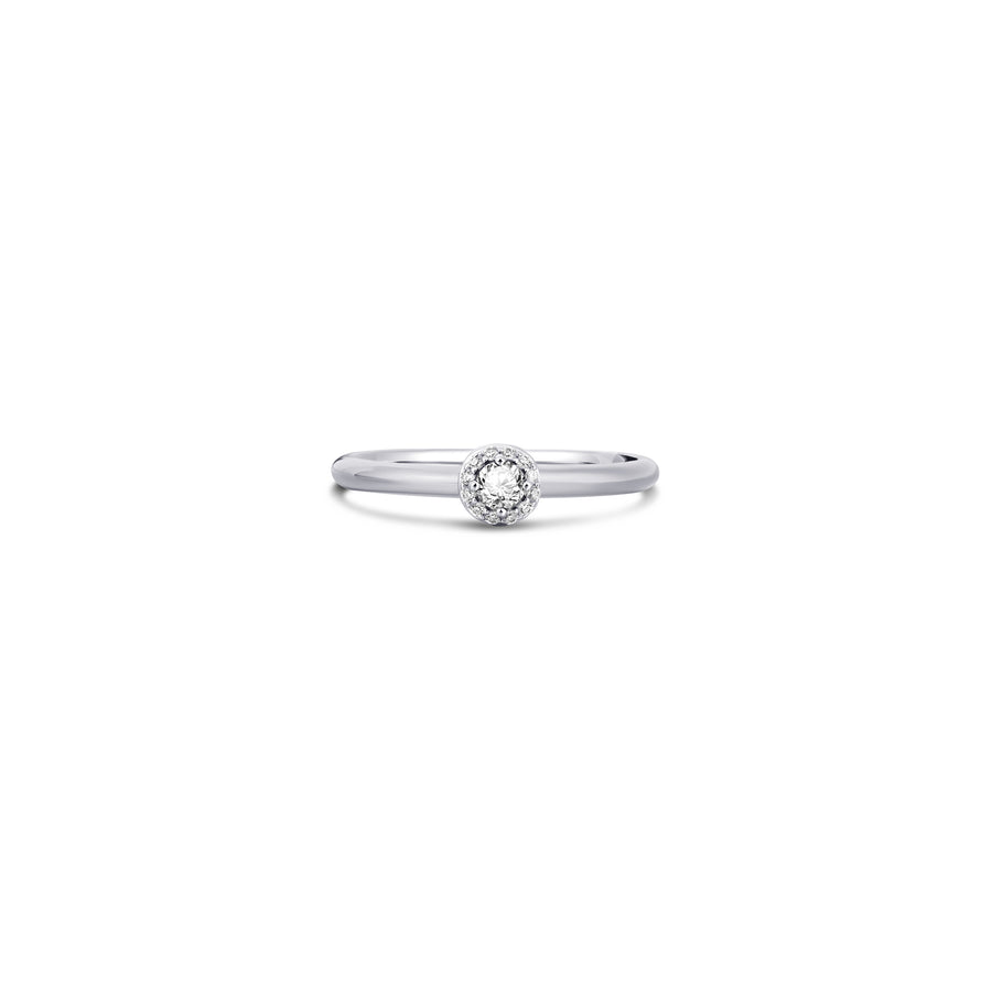Gisser - Silver CZ Halo Stackable Ring
