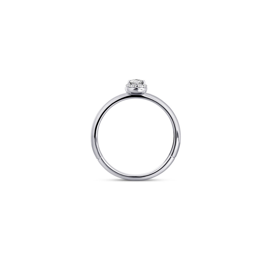 Gisser - Silver CZ Halo Stackable Ring