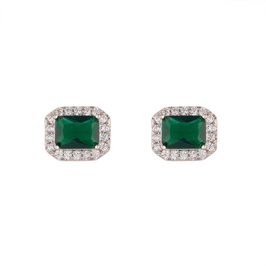 Knight & Day - Horizontal Emerald Earrings