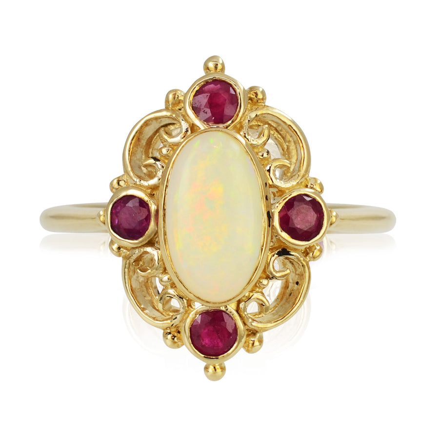 Opal and Ruby Ring