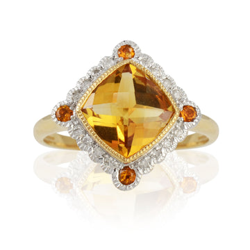 Citrine & Diamond Ring