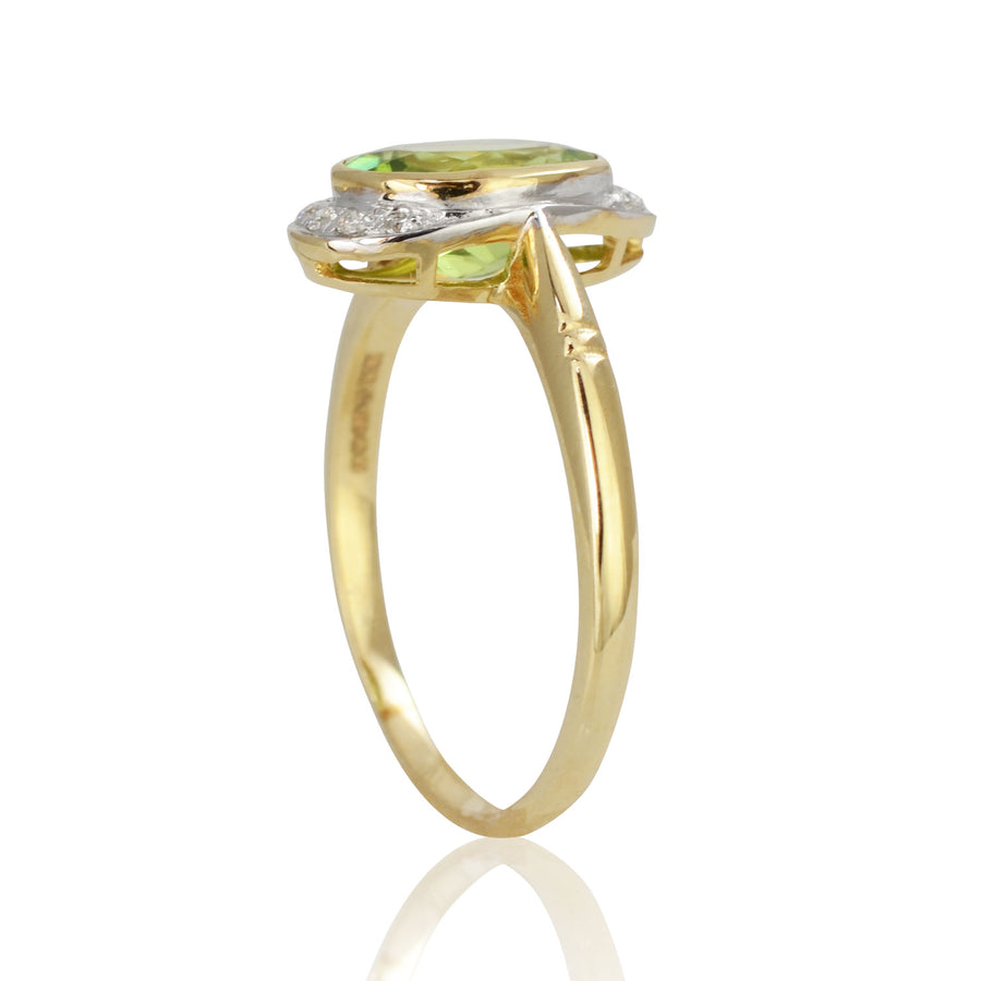 Peridot & Diamond Ring