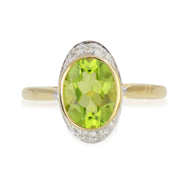 Peridot & Diamond Ring