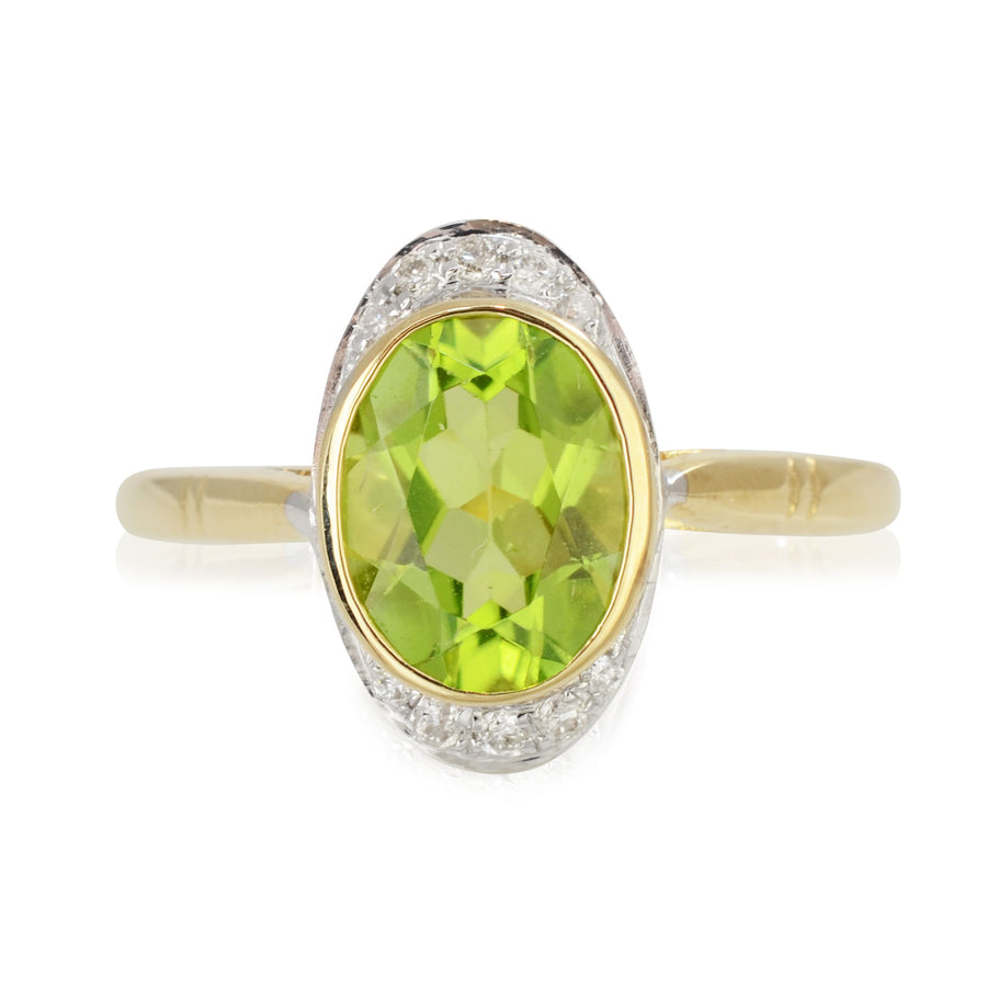 Peridot & Diamond Ring