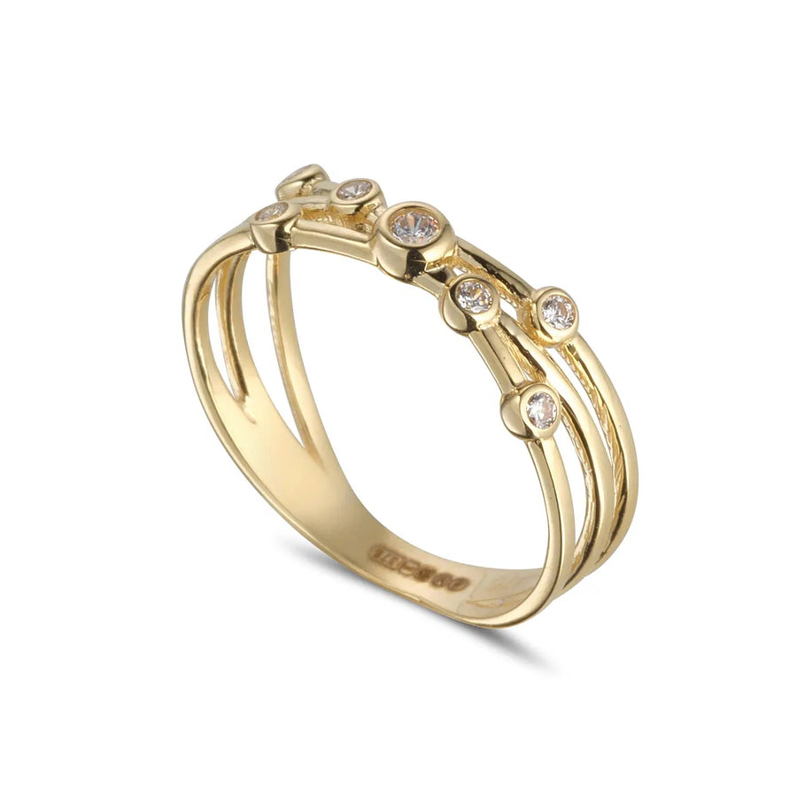 9ct Gold Bubble Cz Ring