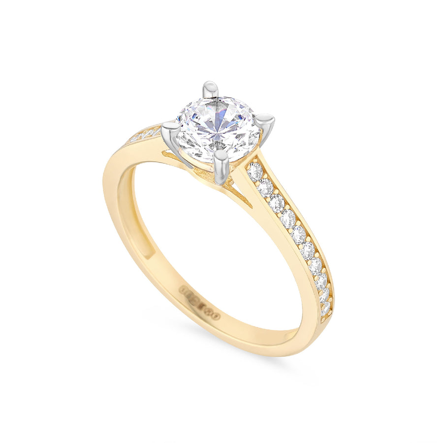 9ct Gold Solitaire Cz Ring