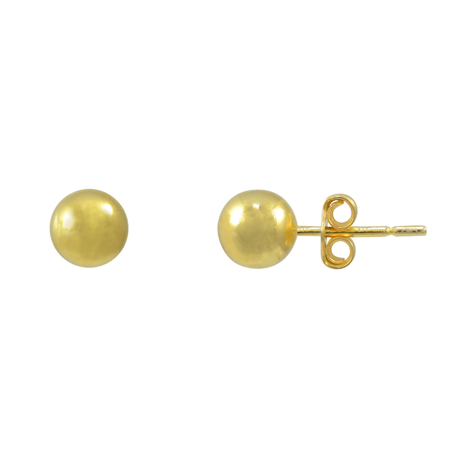 Silver Gold Plated Ball Earrings 6mm
