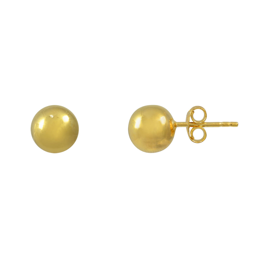 Silver Gold Plated Ball Earrings 8mm