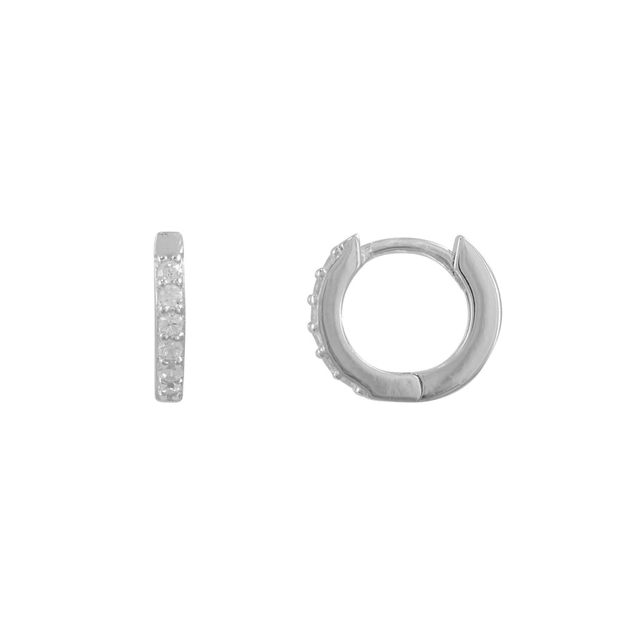Sterling Silver CZ Hinged Hoops