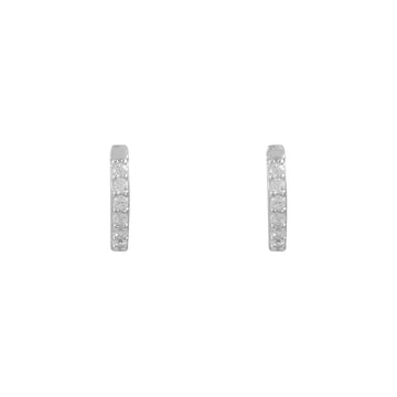 Sterling Silver CZ Hinged Hoops