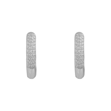 Silver Cz Hoop Earrings