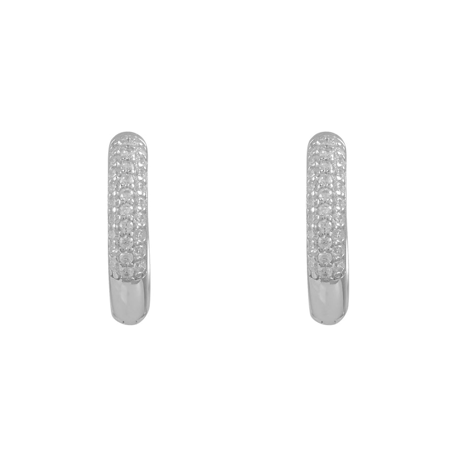 Silver Cz Hoop Earrings
