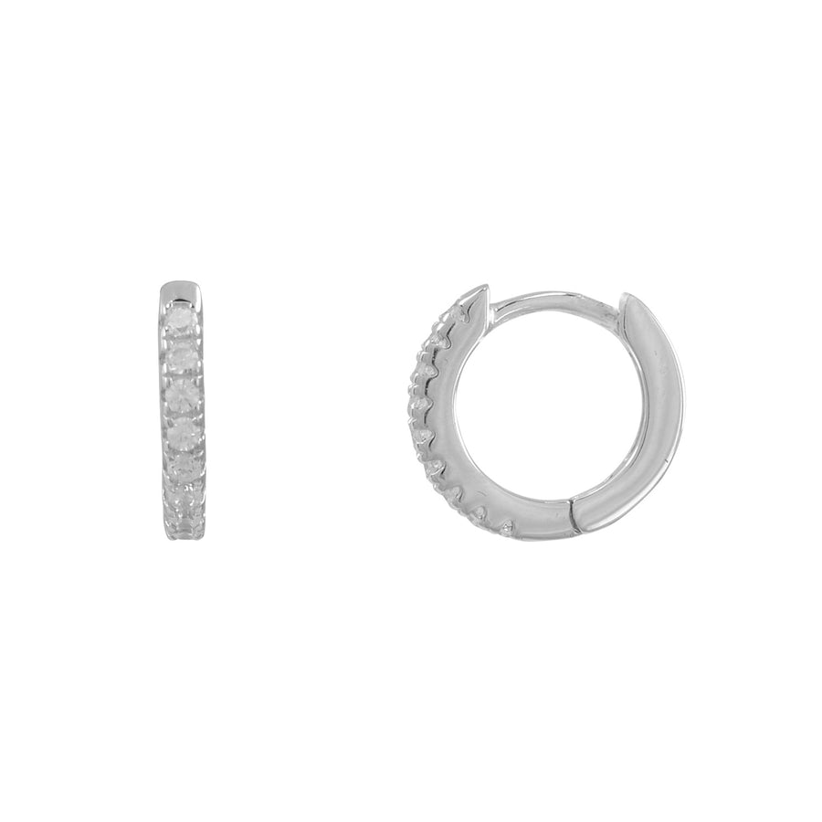 Silver Cz Hoop Earrings