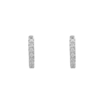 Silver Cz Hoop Earrings