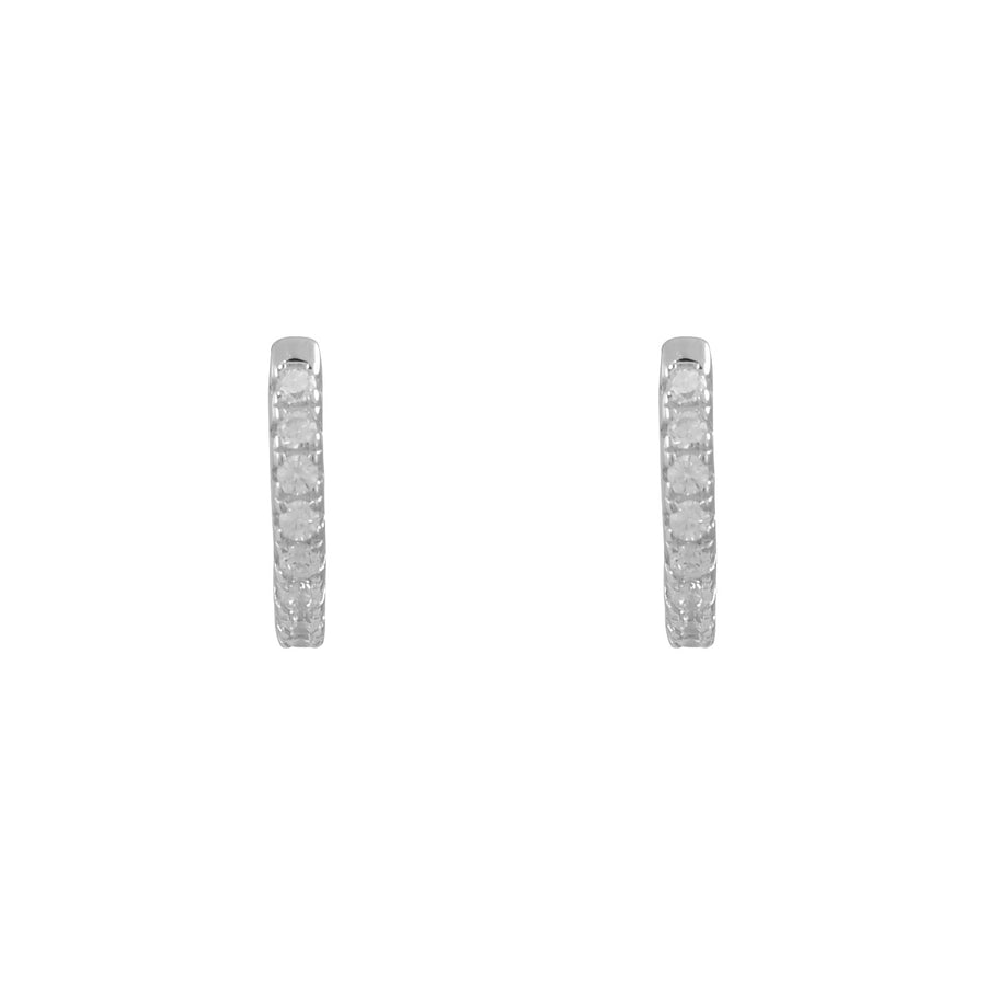 Silver Cz Hoop Earrings