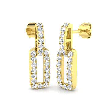 Lab Diamond Link Drop Earrings